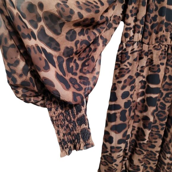 Missguided Long Animal Print Dress 14 - Picture 3 of 9